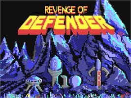 Title screen of Revenge of Defender on the Commodore 64.