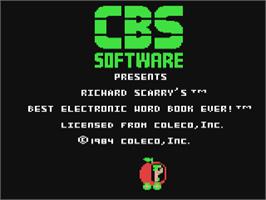 Title screen of Richard Scarry's Best Electronic Word Book Ever! on the Commodore 64.