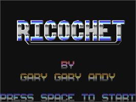 Title screen of Ricochet (Firebird) on the Commodore 64.