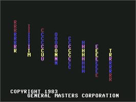Title screen of Ricochet Muncher on the Commodore 64.