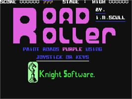 Title screen of Road Roller on the Commodore 64.