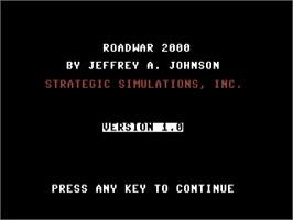 Title screen of Roadwar 2000 on the Commodore 64.