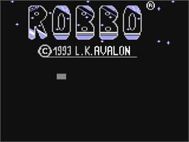 Title screen of Robbo on the Commodore 64.