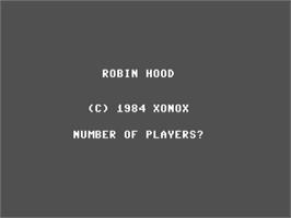 Title screen of Robin Hood (Xonox) on the Commodore 64.
