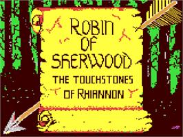 Title screen of Robin of Sherwood: The Touchstones of Rhiannon on the Commodore 64.