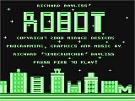 Title screen of Robot (2000) on the Commodore 64.