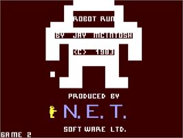 Title screen of Robot Run on the Commodore 64.