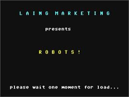 Title screen of Robots! (Laing Marketing) on the Commodore 64.