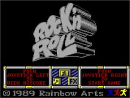 Title screen of Rock 'n Roll on the Commodore 64.