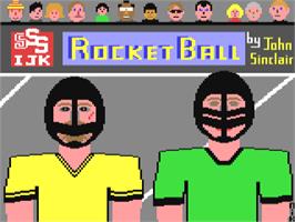 Title screen of Rocket Ball on the Commodore 64.