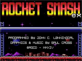 Title screen of Rocket Smash Ex on the Commodore 64.