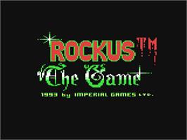 Title screen of Rockus - The Game on the Commodore 64.