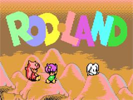 Title screen of Rodland on the Commodore 64.