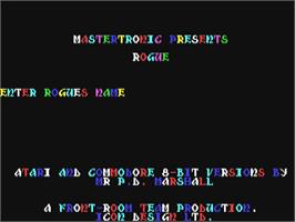 Title screen of Rogue on the Commodore 64.