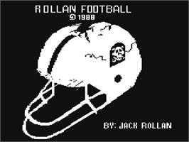 Title screen of Rollan Football on the Commodore 64.