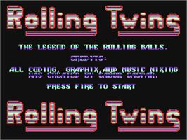 Title screen of Rolling Twins on the Commodore 64.