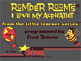 Title screen of Romper Room's I Love My Alphabet on the Commodore 64.