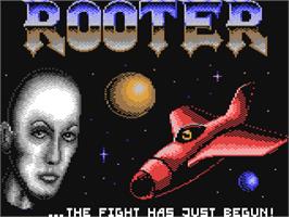 Title screen of Rooter on the Commodore 64.