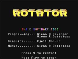 Title screen of Rotator on the Commodore 64.