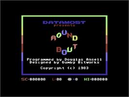 Title screen of Round About on the Commodore 64.