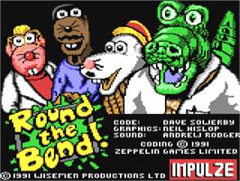 Title screen of Round the Bend! on the Commodore 64.