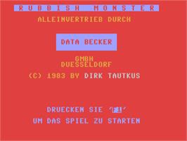 Title screen of Rubbish Monster on the Commodore 64.