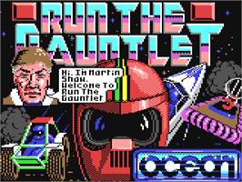 Title screen of Run the Gauntlet on the Commodore 64.