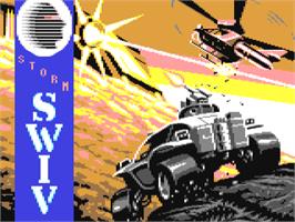Title screen of SWIV on the Commodore 64.