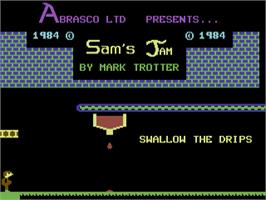 Title screen of Sam's Jam on the Commodore 64.