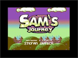 Title screen of Sam's Journey on the Commodore 64.