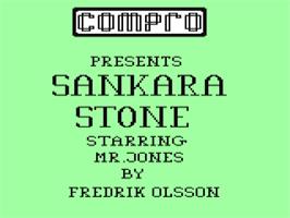 Title screen of Sankara Stone on the Commodore 64.