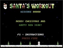 Title screen of Santa's Workout on the Commodore 64.