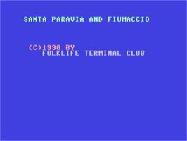 Title screen of Santa Paravia And Fiumaccio on the Commodore 64.