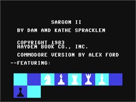 Title screen of Sargon II on the Commodore 64.