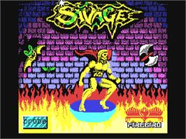 Title screen of Savage on the Commodore 64.