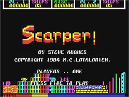 Title screen of Scarper! on the Commodore 64.