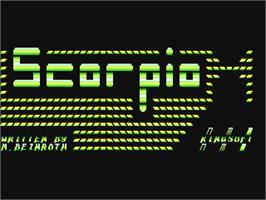 Title screen of Scorpio on the Commodore 64.
