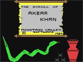 Title screen of Scroll Of Akbar Khan, The on the Commodore 64.