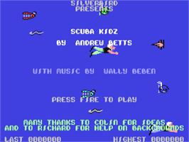 Title screen of Scuba Kidz on the Commodore 64.