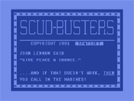 Title screen of Scud-busters on the Commodore 64.