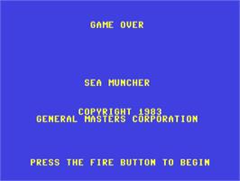 Title screen of Sea Muncher on the Commodore 64.