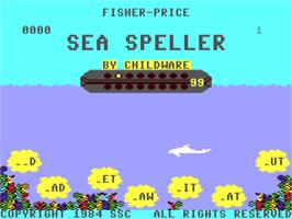 Title screen of Sea Speller on the Commodore 64.