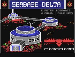 Title screen of Seabase Delta on the Commodore 64.