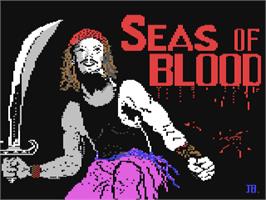 Title screen of Seas of Blood (Adventure International) on the Commodore 64.