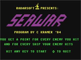 Title screen of Seawar on the Commodore 64.