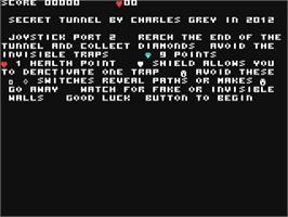 Title screen of Secret Tunnel on the Commodore 64.