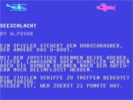 Title screen of Seeschlacht (Commodore Disc) on the Commodore 64.