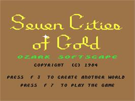 Title screen of Seven Cities Of Gold, The on the Commodore 64.