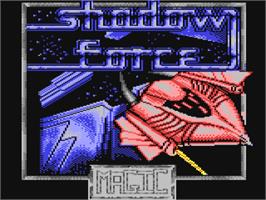 Title screen of Shadow Force on the Commodore 64.