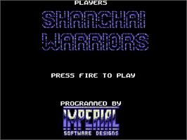Title screen of Shanghai Warriors on the Commodore 64.